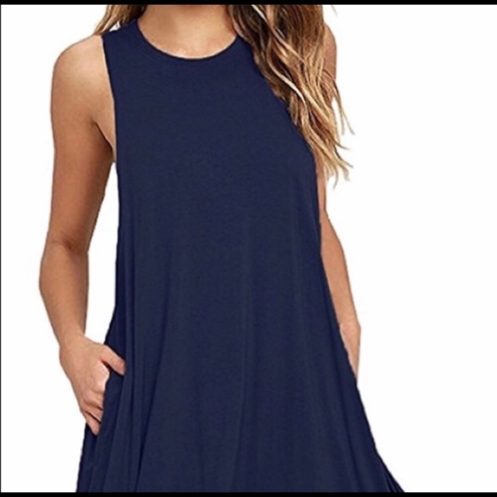 Navy blue beach cover up dress